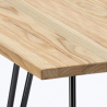 set tavolo bar cucina 80x80cm metallo legno 4 sedie vintage Lix hedges light 