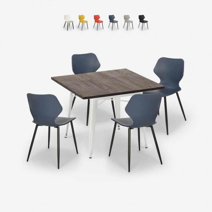 set tavolo quadrato 80x80cm cucina bar 4 sedie design howe light Vendita set tavolo quadrato 80x80cm cucina bar 4 sedie design howe light Vendita
