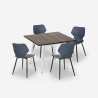 set tavolo quadrato 80x80cm cucina bar 4 sedie design howe light Modello