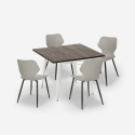 set tavolo quadrato 80x80cm Lix cucina bar 4 sedie design howe light Misure