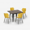 set 4 sedie polipropilene tavolo 80x80cm quadrato metallo howe dark Misure