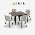 set 4 sedie polipropilene tavolo 80x80cm quadrato metallo howe dark Sconti