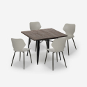 set 4 sedie polipropilene tavolo 80x80cm quadrato metallo howe dark Prezzo