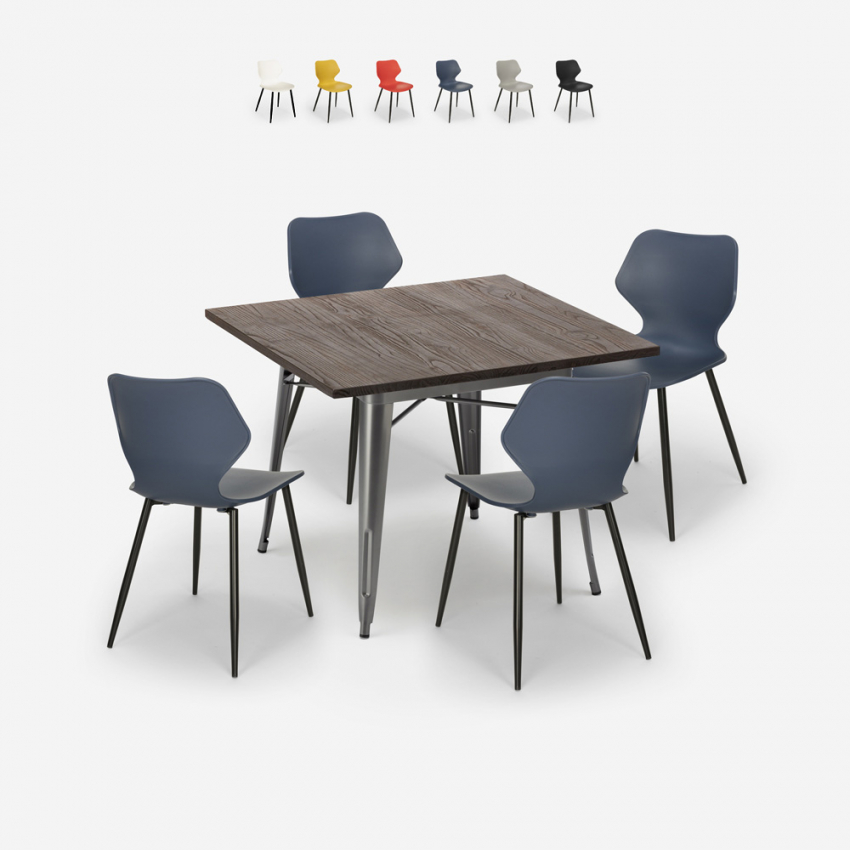 Ensemble Table Carrée 80x80cm et 4 Chaises Design Moderne Bar Cuisine Howe Offre Ensemble Table Carrée 80x80cm et 4 Chaises Design Moderne Bar Cuisine Howe Offre