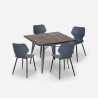 Ensemble Table Carrée 80x80cm et 4 Chaises Design Moderne Bar Cuisine Howe Dimensions
