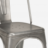 set bar cucina tavolo industriale 80x80cm 4 sedie vintage almond 