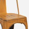 set 4 sedie vintage tavolo industriale 80x80cm legno metallo dickson 