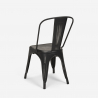 set 4 sedie vintage tavolo industriale 80x80cm legno metallo dickson 