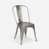set 4 sedie vintage tavolo industriale 80x80cm legno metallo dickson 