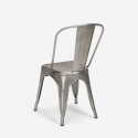 set 4 sedie vintage tavolo industriale 80x80cm legno metallo dickson 