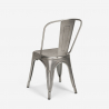 set 4 sedie vintage tavolo industriale 80x80cm legno metallo dickson 