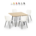Tisch 80x80cm 4 Stühle Industrieller Stil Design Sartis Light Verkauf