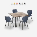 Ensemble Table Carrée 80x80cm Design Industriel 4 Chaises Polypropylène Sartis Offre
