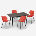 set 4 sedie tavolo rettangolare 120x60cm design industriale bantum Costo
