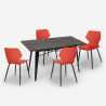 set 4 sedie tavolo rettangolare 120x60cm design industriale bantum Costo