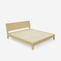 Letto matrimoniale design moderno in legno 160x190cm doghe testata Linz Saldi