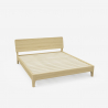 Letto matrimoniale design moderno in legno 160x190cm doghe testata Linz Sconti