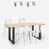 Set Esstisch Tisch 160x80cm 4 transparente Stühle Industrial Design Hilton Sales