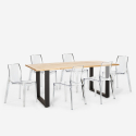 Set Esstisch Tisch 180x80cm 6 transparente Stühle Design industriell Vice Angebot