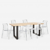 Set 6 sedie design trasparente tavolo da pranzo 180x80cm industriale Vice Offerta