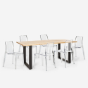 Set Esstisch Tisch 180x80cm 6 transparente Stühle Design industriell Vice Auswahl