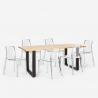 Set 6 sedie design trasparente tavolo da pranzo 180x80cm industriale Vice Scelta