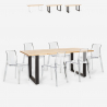 Set Esstisch Tisch 180x80cm 6 transparente Stühle Design industriell Vice Katalog