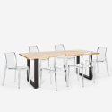 Ensemble Table 200x80cm 6 Chaises Transparentes Design Industriel Cuisine Lewis Catalogue