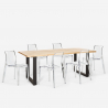 Ensemble Table 200x80cm 6 Chaises Transparentes Design Industriel Cuisine Lewis Catalogue