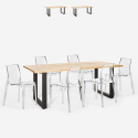 Ensemble Table 200x80cm 6 Chaises Transparentes Design Industriel Cuisine Lewis Remises
