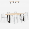 Ensemble Table 200x80cm 6 Chaises Transparentes Design Industriel Cuisine Lewis Remises