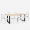 Set Tisch Esstisch 200x80cm 6 transparente Stühle Design Industrie Küche Lewis Angebot