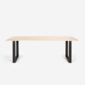 Set Esstisch Tisch 220x80cm 8 transparente Stühle Design Industrie Virgil Maße