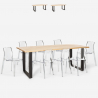 Set Esstisch Tisch 220x80cm 8 transparente Stühle Design Industrie Virgil Lagerbestand