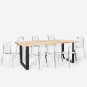 Set Esstisch Tisch 220x80cm 8 transparente Stühle Design Industrie Virgil Modell