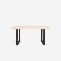 Set Tisch Esstisch 160x80cm l 4 transparente Stühle Holz Metal Jaipur M Maße