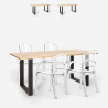 Set Tisch Esstisch 160x80cm l 4 transparente Stühle Holz Metal Jaipur M Lagerbestand