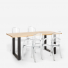Set Tisch Esstisch 160x80cm l 4 transparente Stühle Holz Metal Jaipur M Modell