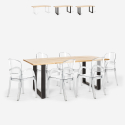 Set 6 sedie trasparenti policarbonato tavolo 180x80cm industriale Jaipur L Vendita