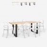 Set 6 sedie trasparenti policarbonato tavolo 180x80cm industriale Jaipur L Vendita