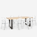 Set  Tisch 200x80cm 6 transparente Stühle Design Metall Jaipur XL Katalog