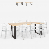 Set Esstisch Tisch  220x80cm 8 transparente Stühle Design  Jaipur XXL Sales