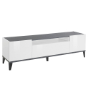 Moderner TV-Schrank 160x40 cm, 2 Fächer, Schublade in Hochglanz Weiß Schiefer Jacob Verkauf