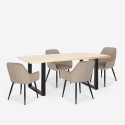 Set rechteckiger Tisch Esstisch 160x80cm 4 Samt Sessel Samsara M2 Lagerbestand