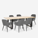 Set rechteckiger Tisch 200x80cm 6 Samt Stühle Design Samsara XL1 Rabatte