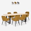 Set Tisch Esstisch 200x80cm 6 Stühle Samt  Industrie Design Samsara XL2 Angebot