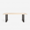 Set Tisch Esstisch 200x80cm 6 Stühle Samt  Industrie Design Samsara XL2 