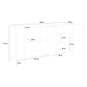 Sideboard 160x40cm, 3 Schiebetüren, 3 Schubladen, Flur Wohnzimmer Rebecca Lagerbestand