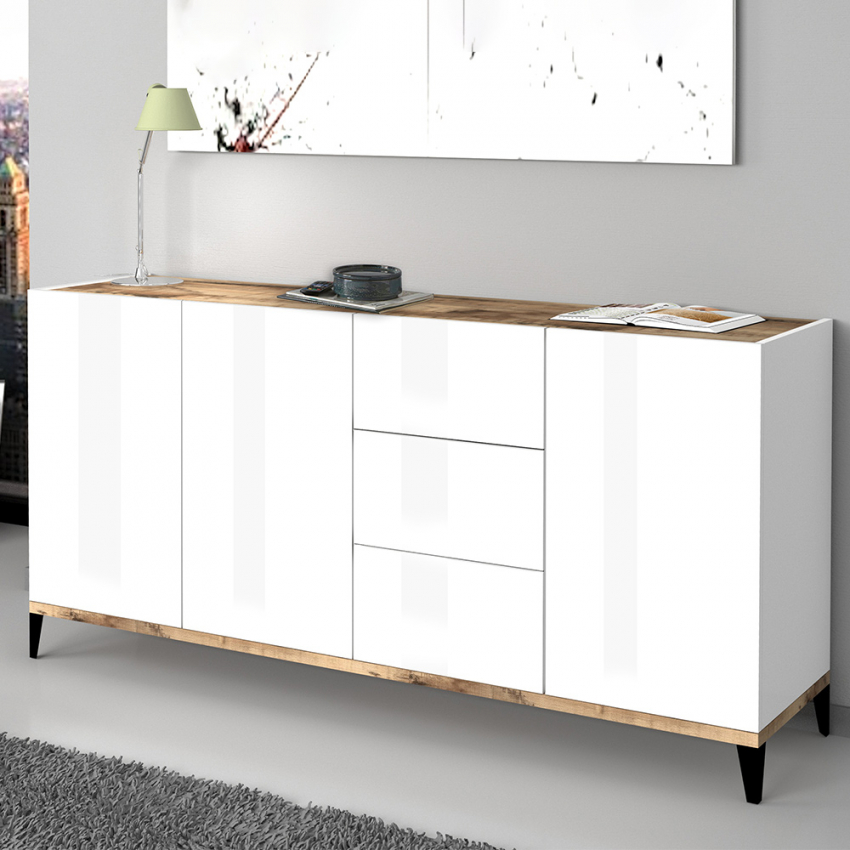 Sideboard 160x40cm mit 3 Türen und 3 Schubladen für Küche oder Flur Rebecca Wood Aktion Sideboard 160x40cm mit 3 Türen und 3 Schubladen für Küche oder Flur Rebecca Wood Aktion
