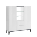 Vitrine Sideboard 120x40cm, 2 Türen, 2 Schubladen, Glasböden, Design Valerie Verkauf